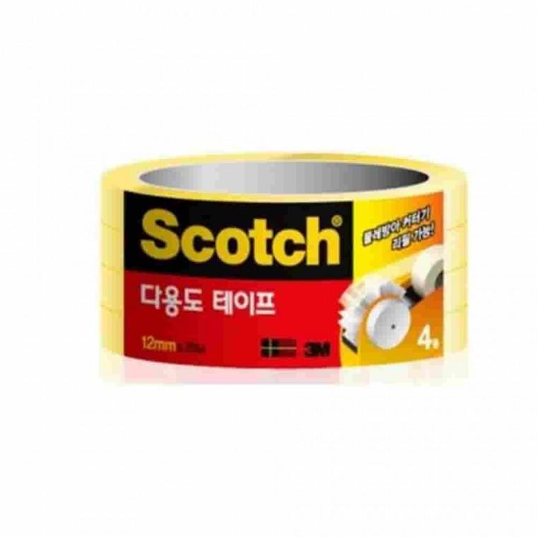 테이프 12mmx20m 4롤 접착테이프 택배테이프 고정용테이프 테이프리필