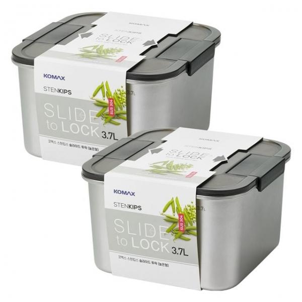코멕스 스텐킵스 슬라이드 투락 정사각(높은형) 3.7L X 2개
