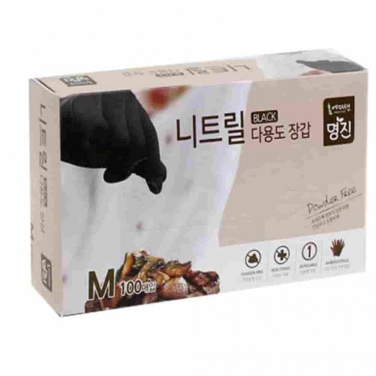 니트릴 장갑 검정 100매 조리용장갑 니트릴글러브 미용실장갑 일회용장갑 위생장갑