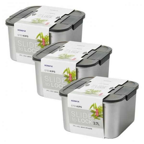 코멕스 스텐킵스 슬라이드 투락 정사각(높은형) 3.7L X 3개