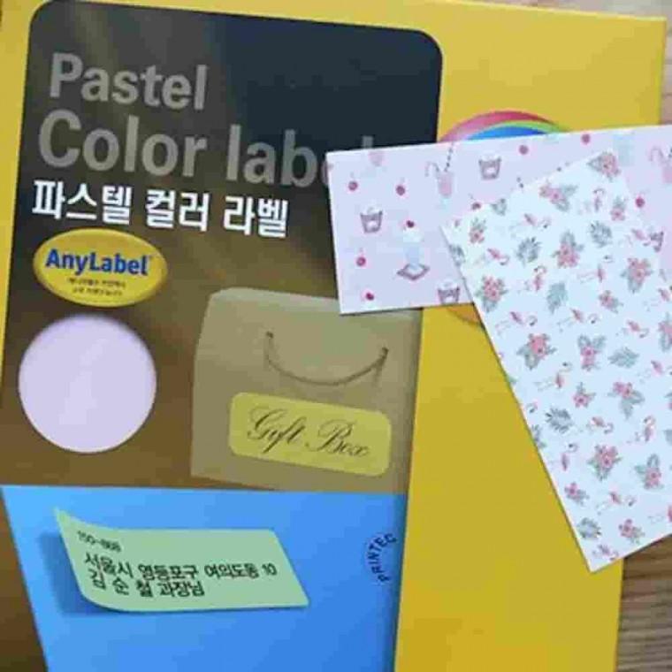 컬러라벨 100매 연분홍 프린터라벨지 바코드라벨지 라벨스티커 컬러라벨지