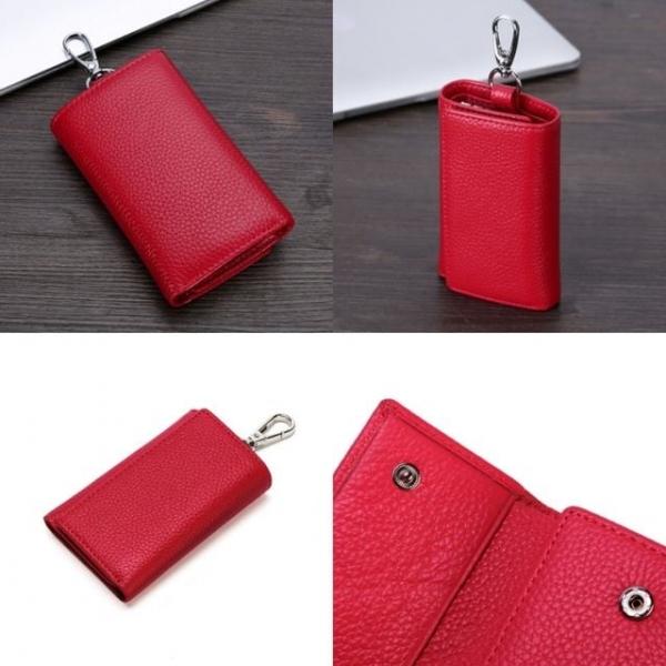 키홀더 지갑 레드 자동차키링지갑 카드키링지갑