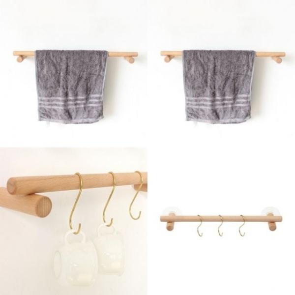우드 수건걸이 45cm 욕실걸이 욕실수건정리