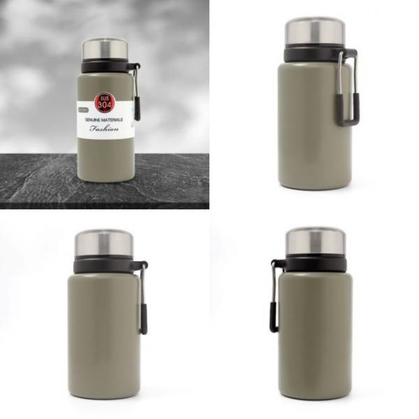 핸들 보온병 600ml 카키 캠핑보온병 보냉물병