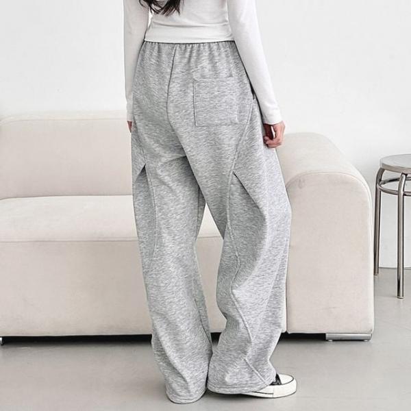 도프조인트 볼륨벌룬 커브드 기모 와이드팬츠