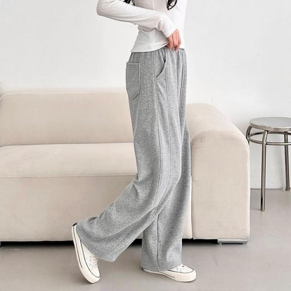 지노웨어 옆핀턱 일자라인 루즈와이드바지