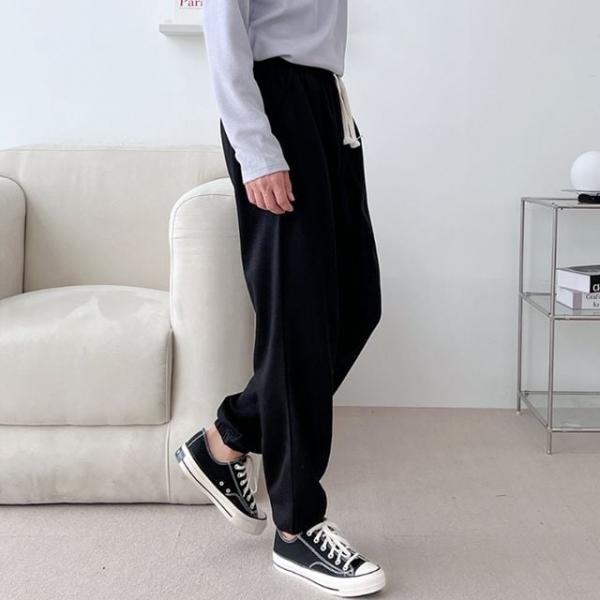 안웨어 공용 베이직면 조거밴딩 기모팬츠