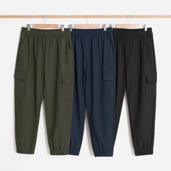 피아웨어 보아퍼안감 모노톤 카고밴딩 조거바지