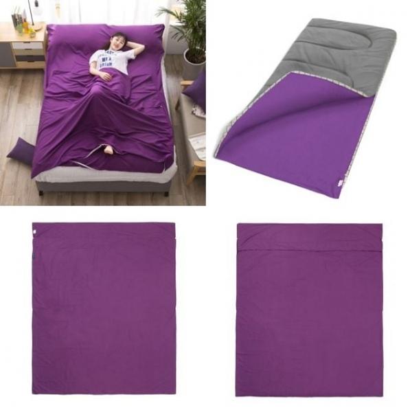여행용 캠핑 침낭라이너 210x160cm 퍼플 여행용이불 캠핑용이불