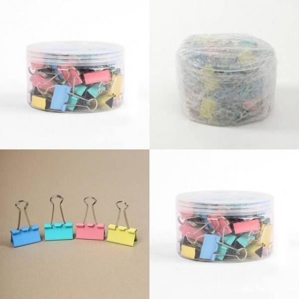 컬러 더블 클립 48p세트 2.5cm 서류집게 서류클립