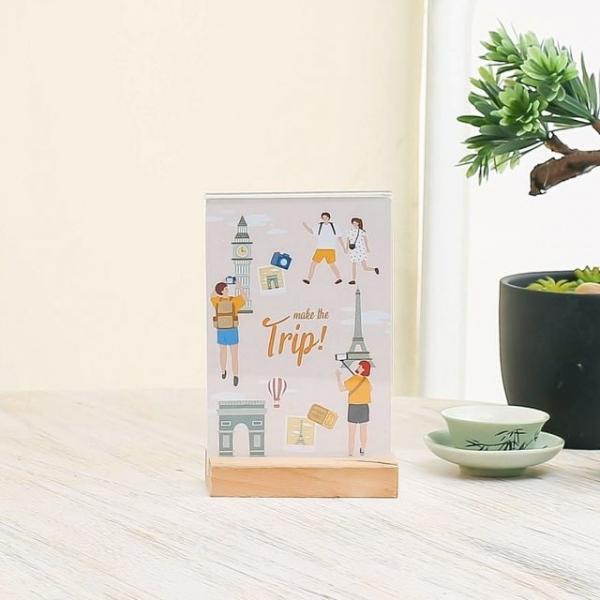 우드 스탠드 아크릴 쇼케이스(A6) (세로형)