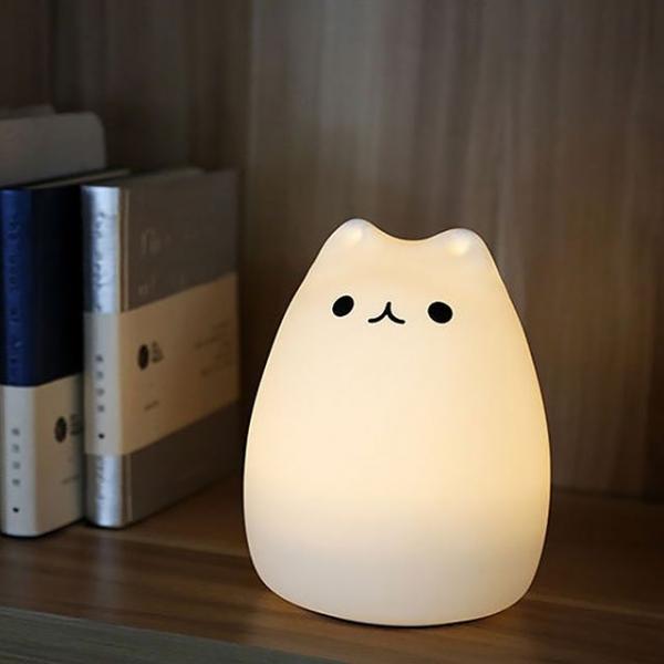 말랑냥이 무선 실리콘 무드등(건전지) (C형)