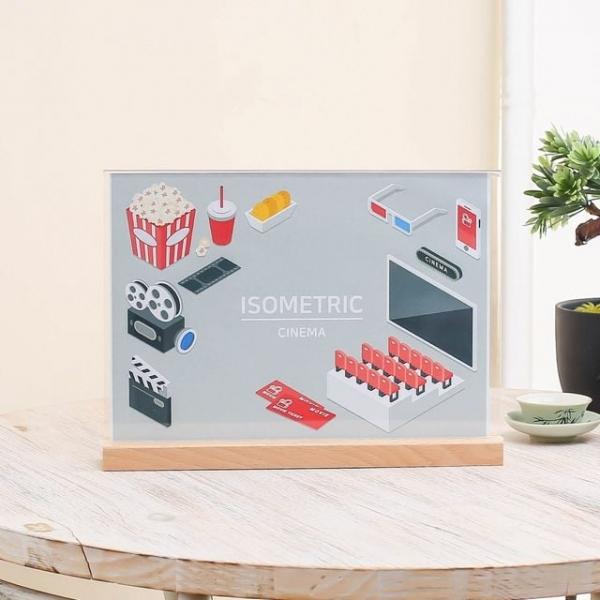 우드 스탠드 아크릴 쇼케이스(A4) (가로형)