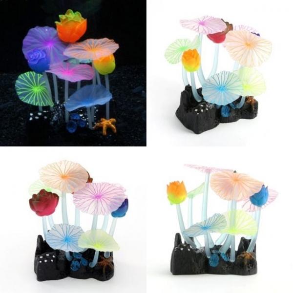 수족관 꾸미기 야광 인조수초 연꽃 인공수초 어항수초