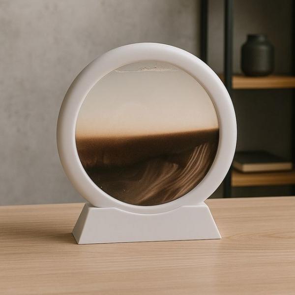 모래멍 샌드 아트 액자 화이트+브라운  명상그림 모래그림