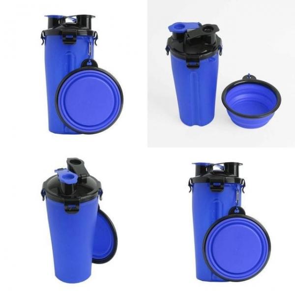 강아지 휴대용 물밥통 블루 애견산책용품 산책용품