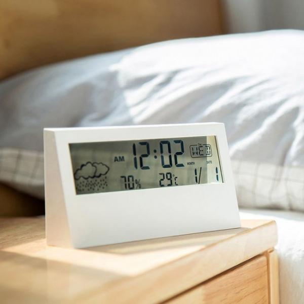 스탠드 날씨온도 디지털 탁상시계(버튼건전지)