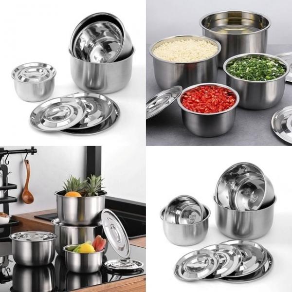 뚜껑 믹싱볼 4종세트 스텐레스볼 스텐볼