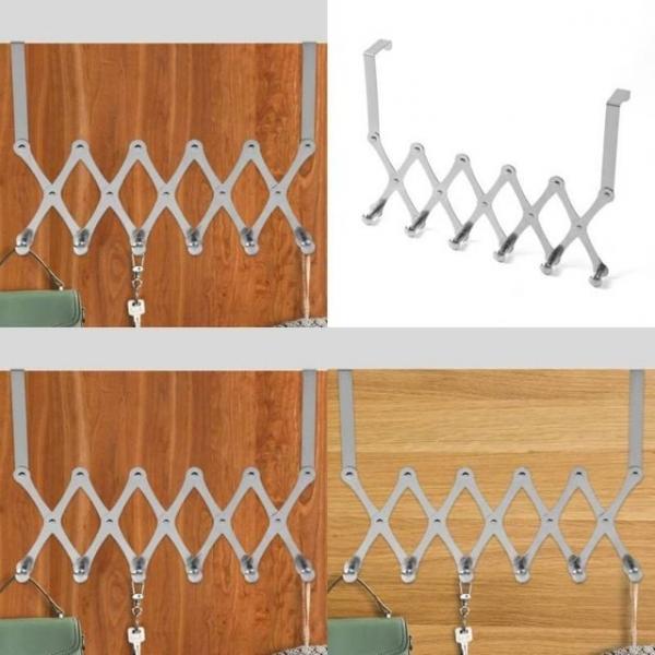 자바라 6구 도어후크 실버 도어걸이 문옷걸이