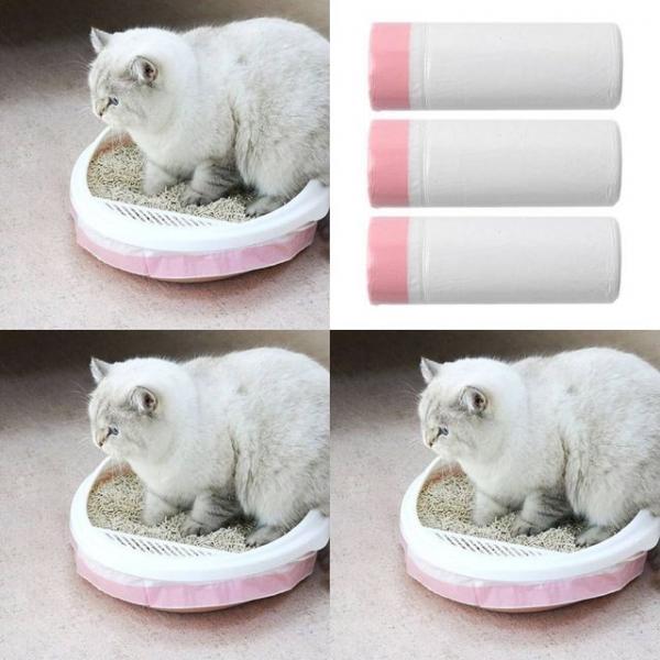 고양이 화장실 봉투 3롤 세트 114x45cm 고양이화장실리필봉투 위생용품