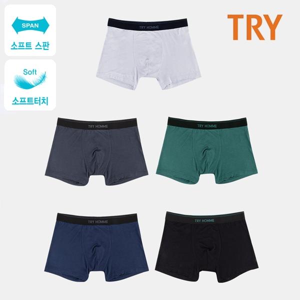 TRY 남성 레이온 베이직 팬티 5매 남자속옷