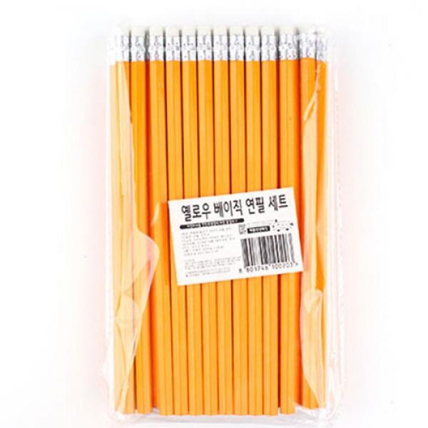 E12] 250 옐로우 베이직 연필 세트2 (49개세트)