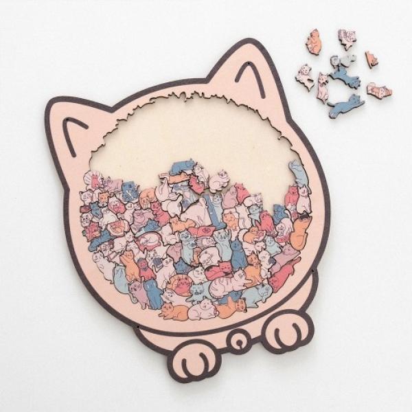 고양이 원목 퍼즐