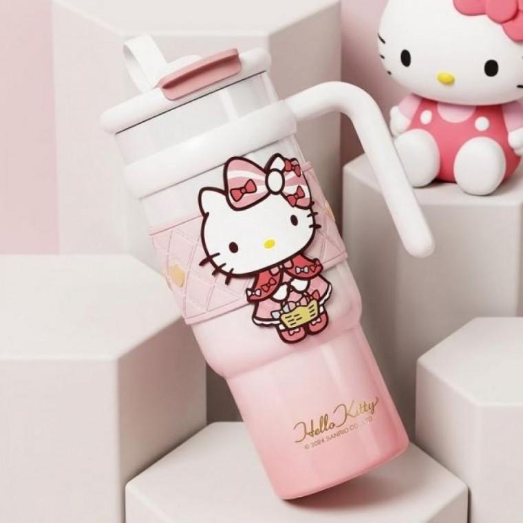 투톤 텀블러 900ml 화이트핑크 대용량