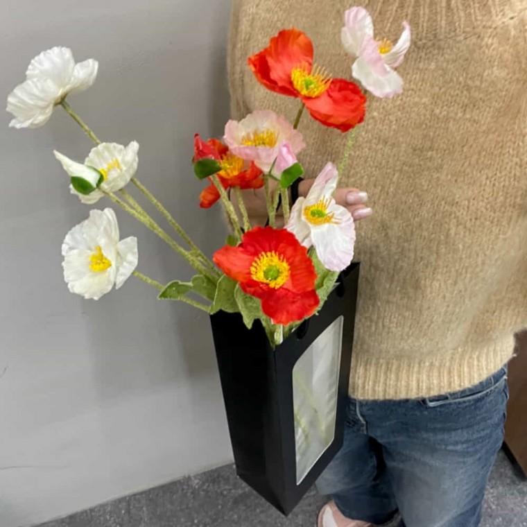 와인 투명창 쇼핑백 블랙 와인쇼핑백 와인종이쇼핑백
