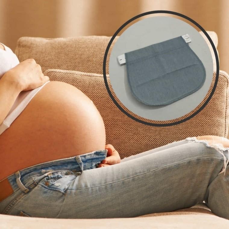 임산부 연장벨트 연청색 바지허리늘리기단추 스판밴드