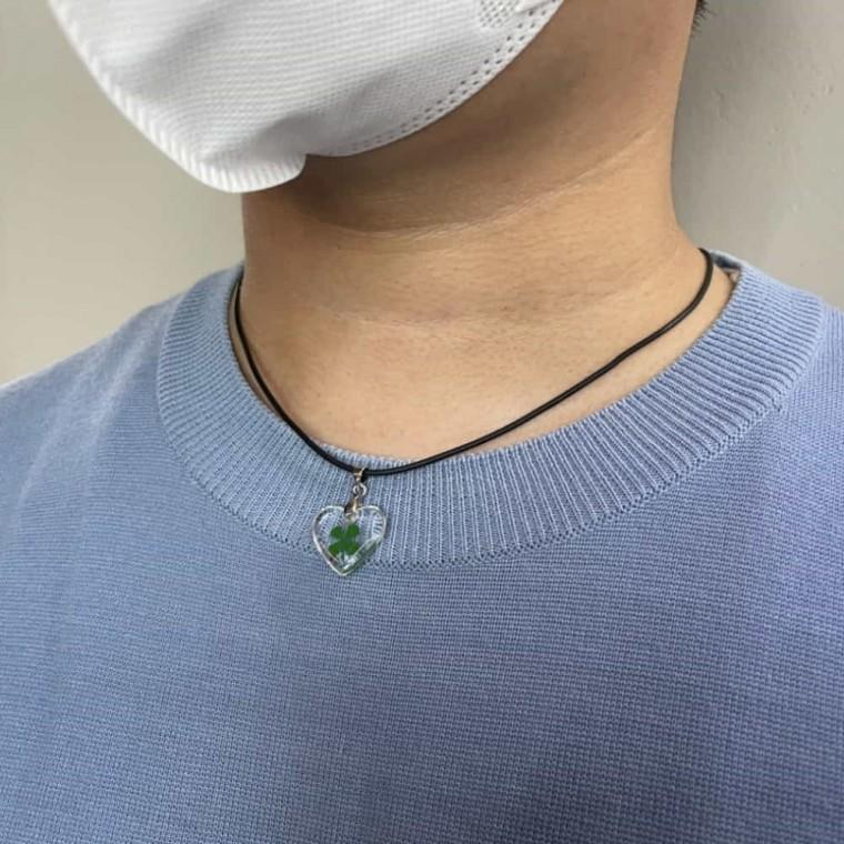 투명 네잎클로버 키링 네잎클로버목걸이 차키키링