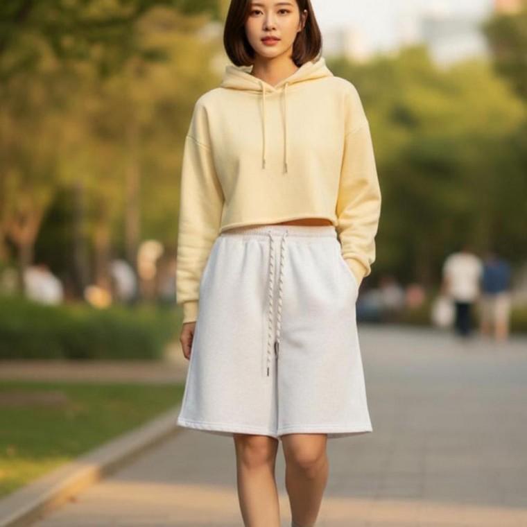 데일리 홈웨어 탄탄 허리 밴딩 버뮤다 5부 반바지 여성 감편 외출 여름숏 팬츠 하이