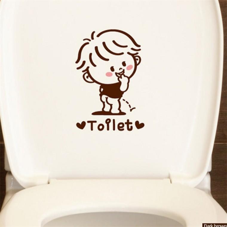 Toilet Shower 화장실 포인트스티커 다크브라운 유리시트지 화장실사인 데코스티커