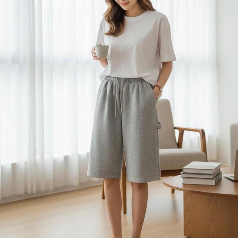외출 바지 벌룬핏 카펜더 포인트 편안한 반바지 남성 여성 간편 여름숏 팬츠 하이 웨스트
