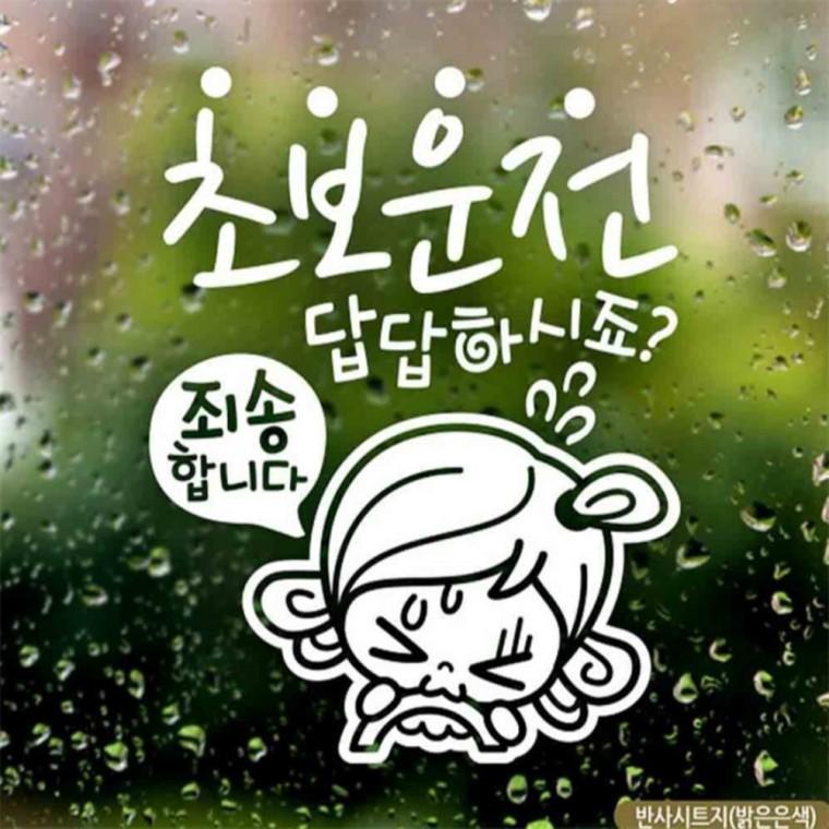 자동차스티커 초보답답 초순이 초보운전 반사시트지 임산부운전스티커 꾸미기데코스티커 고령운전자스티커