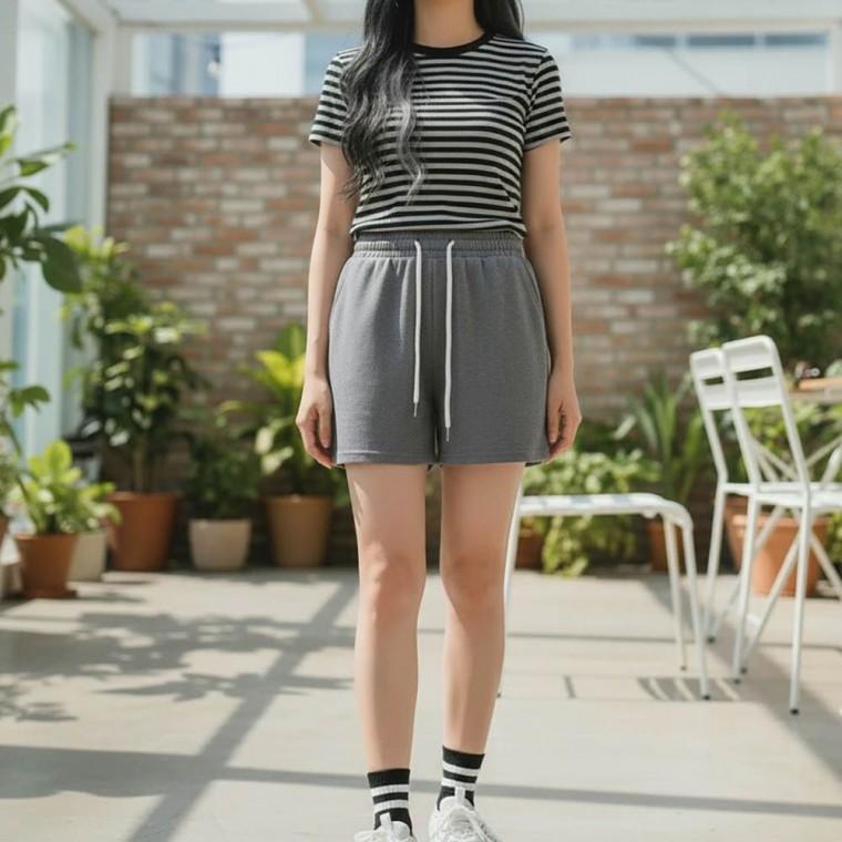 홈웨어 허리 배닝 핀턱 짧은 반바지 여성 데일리 외출 여름숏 팬츠 하이 웨스트 핫팬츠