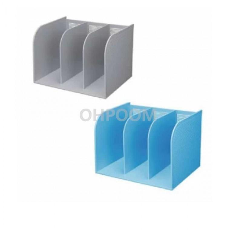 3단책꽂이 297x235x208mm 회색 책상위책꽂이 책꽂이선반 책꽂이통