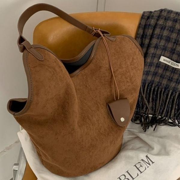 데일리 여성 스웨이드 빅 보부상 숄더