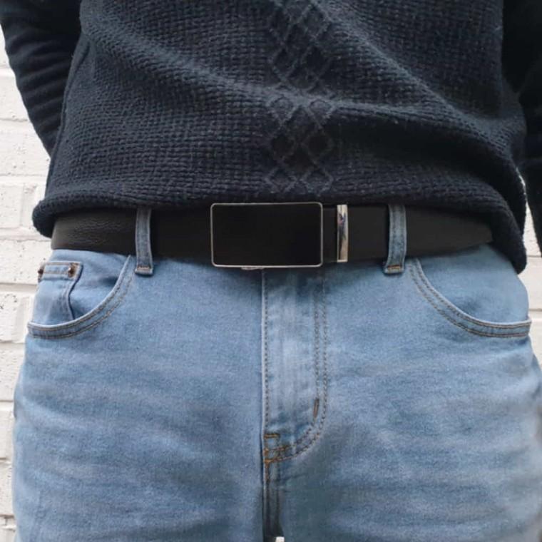 심플블랙 가죽 자동벨트 아버지선물 남성벨트가죽
