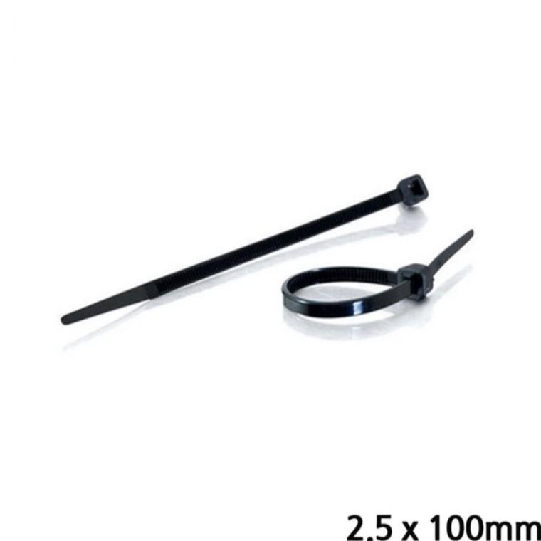 케이블타이 블랙 2.5 x 100mm 100개입 식물줄기지지대 케이블고정 케이블묶음끈