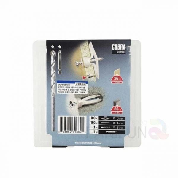 코브라 앙카 M6x13mm 100개 석고앙카 석고보드못 석고보드용피스 석고앵커 스크류앙카