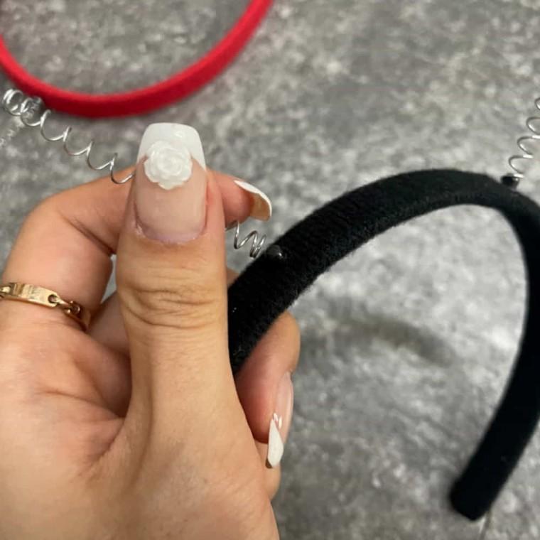 스프링머리띠 블랙 머리띠부자재 산타머리띠만들기