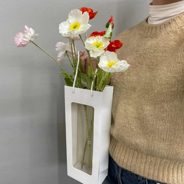 와인 투명창 쇼핑백 화이트 와인선물가방 와인종이가방