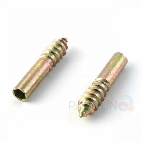 이중 총알볼트 7x40 500개 원목피스 목재피스 목공용볼트 나무연결 목공피스
