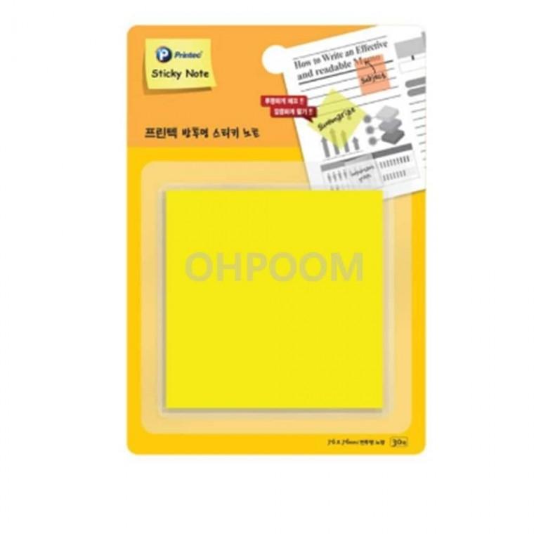반투명스티키노트 노랑 76x76mm 30매 영어공부 접착식메모지 점착식메모지