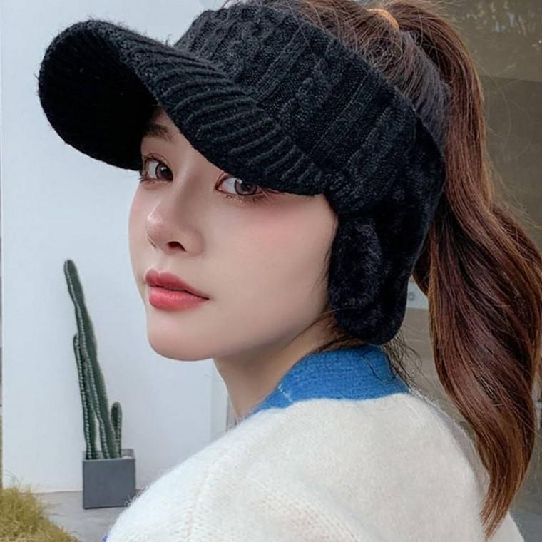 밍크 방한귀마개모자 여성겨울모자 골프모자겨울용