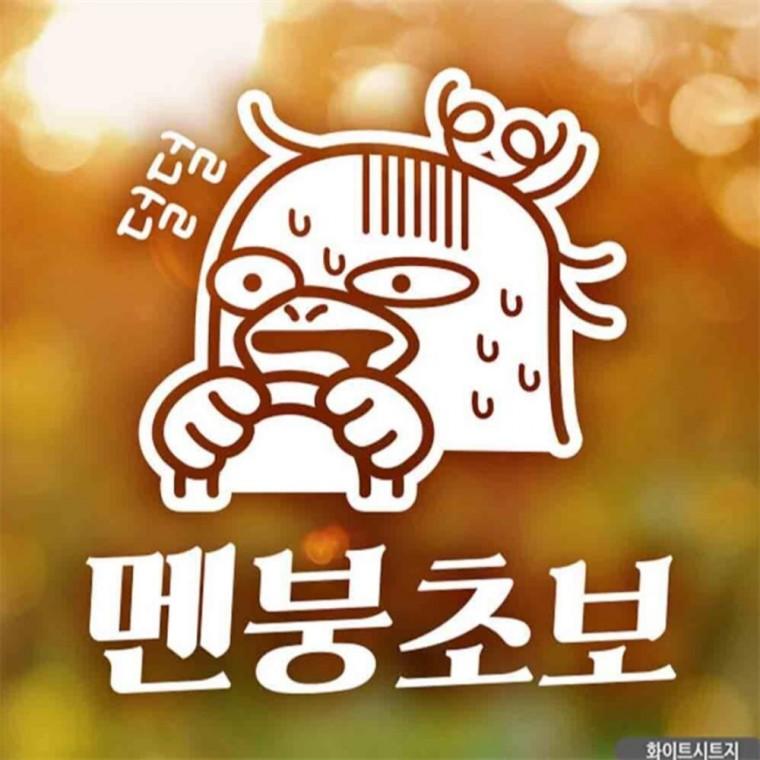 자동차스티커 멘붕초보 덕구 초보운전 화이트시트지 초보운전스티커 고령운전자스티커 안전거리스티커
