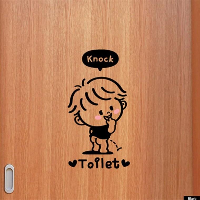 Toilet Shower 화장실 포인트스티커 블랙 화장실스티커 데코스티커 화장실사인