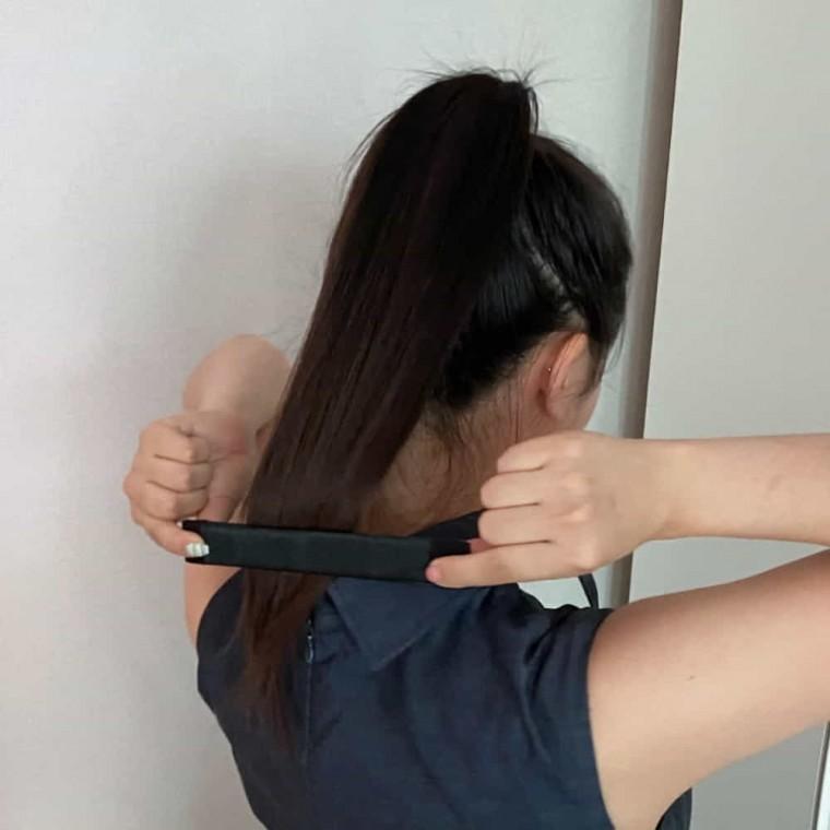 똥머리 스틱 밴드 브라운 올림머리밴드 똥머리스틱