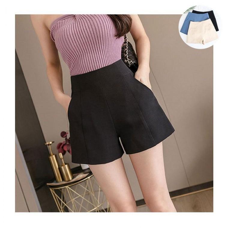 와이드핏 하이웨스트 여자 반바지 여름 숏팬츠 팬츠 여성 와이드핏바지